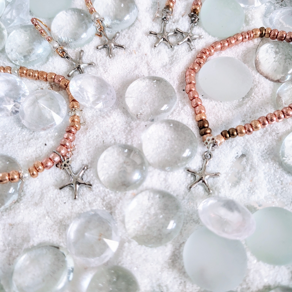 Rose Gold Beaded Starfish Bracelet